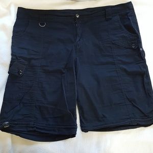 Plus size black cargo shorts